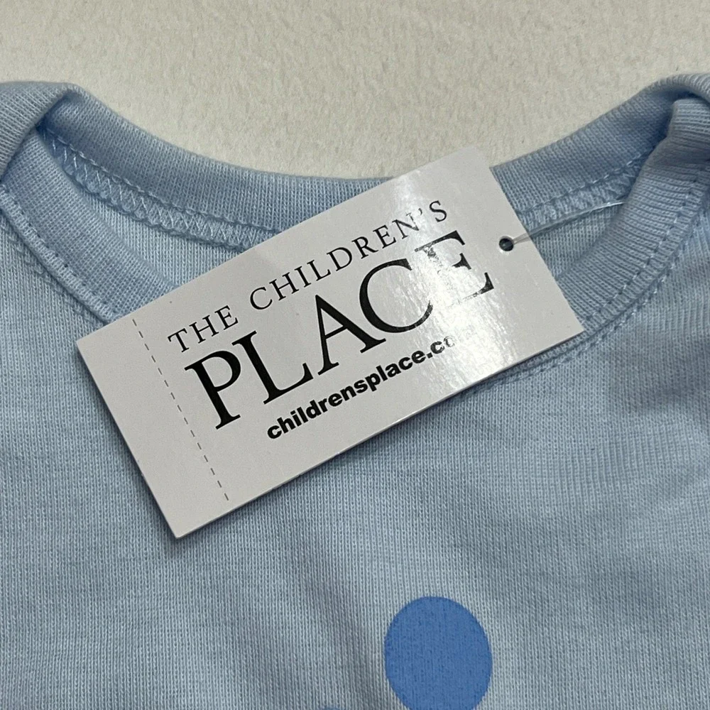 Children's Place 0-3M Baby Blue Elephant 4pc Outfit Set Hat Pants Bodysuit India